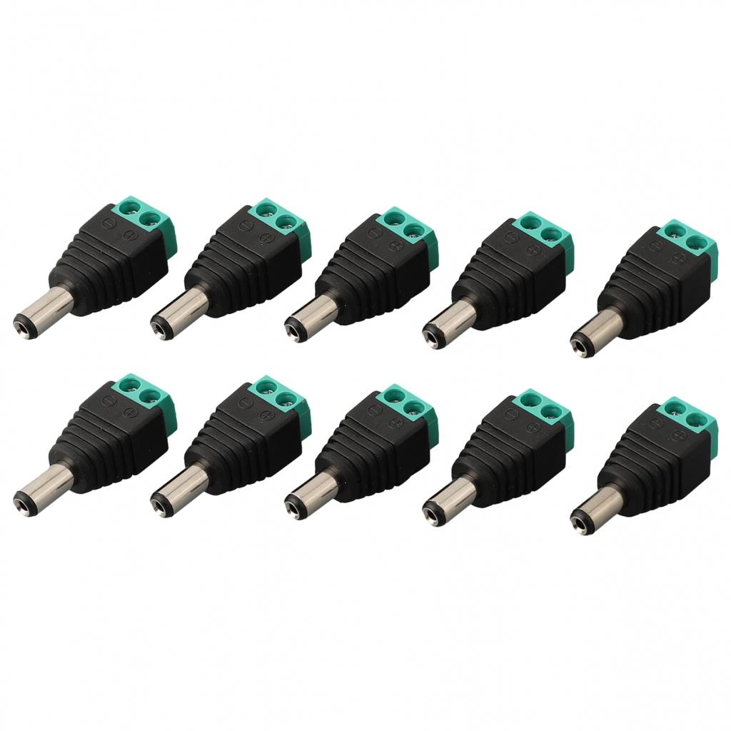 10PCS Male DC Connectors for Power Supply Applications In Black