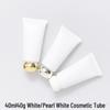 40ml White Pearlescent Cosmetic Tube with Flip Cap & Pump for Liquid Foundation or Sunscreen