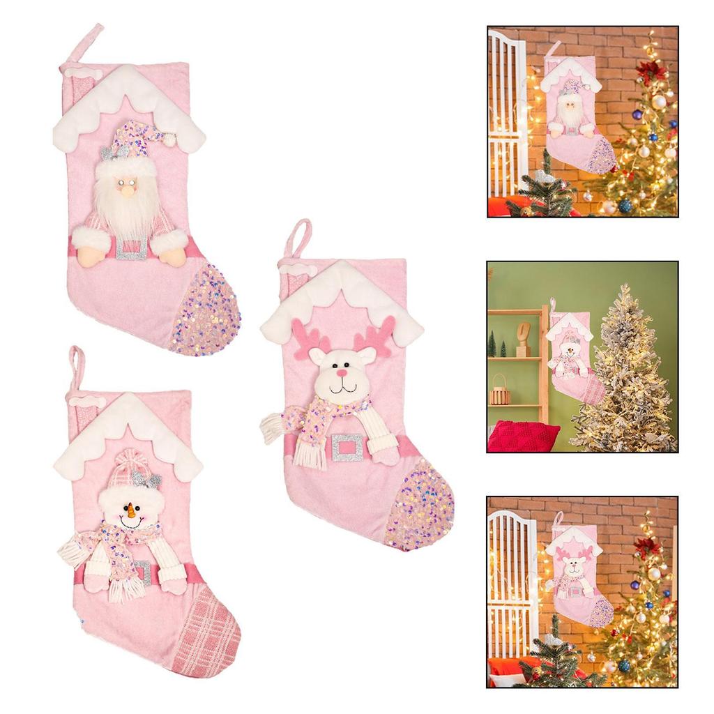 Christmas Stocking Decorative Hanging Ornament for Front Door Holiday Window