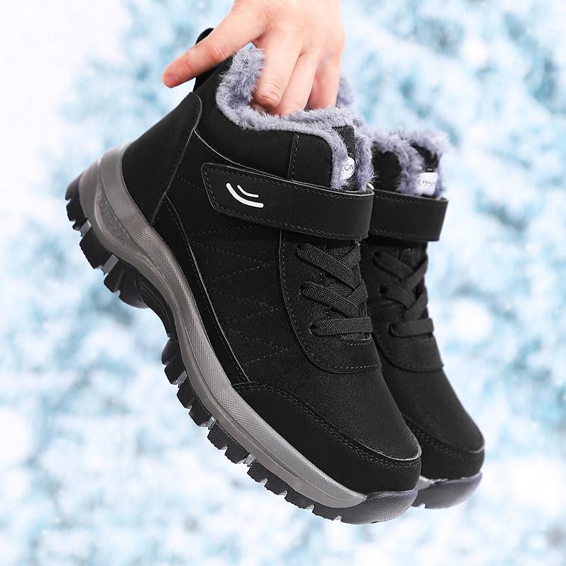 Women's Snow Boots Winter Fleece Thick Anti Slip Snow Boots Wide Last Walking Cotton Shoe Fleece-Lined Warmth Sneakers for Women