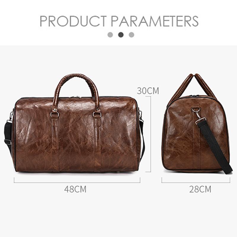 Pu Travel Bag Large-capacity Cylindrical Sports Fitness Bag Business Leisure Short-distance Business Trip Luggage Bag