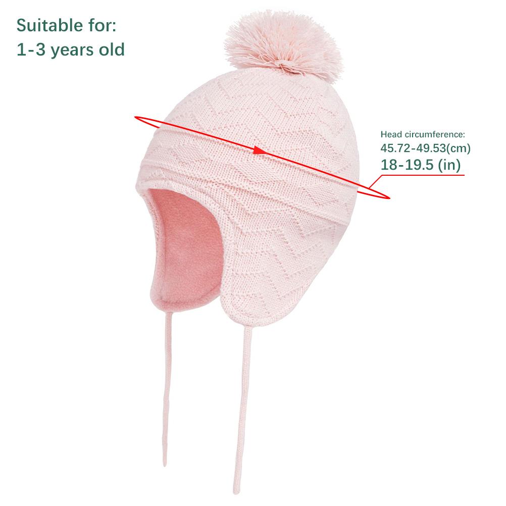 3Pcs Baby Winter Beanie Hat Scarf Gloves Set Knitted Fleece Lined Hat Thick Soft Warm Hat for 1 3 Years Old Kids Boys