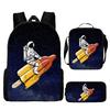 New Astronaut Spaceman Backpack for Kids School Cartoon Bookbag 3-Piece Set with Crossbody Bag Lightweight