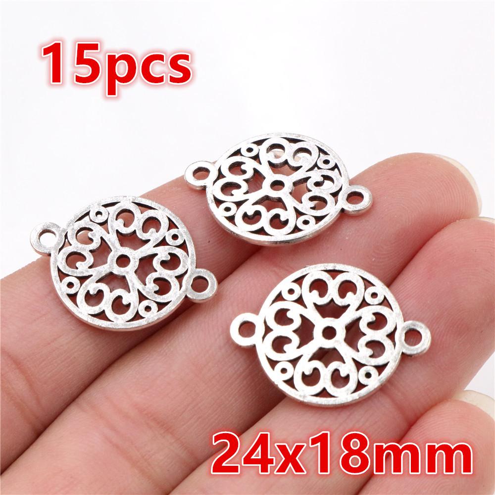 10-30pcs Alloy Metal Flower Charm Pendant Connector DIY Jewelry Making Accessories for Necklace Bracelet Connectors