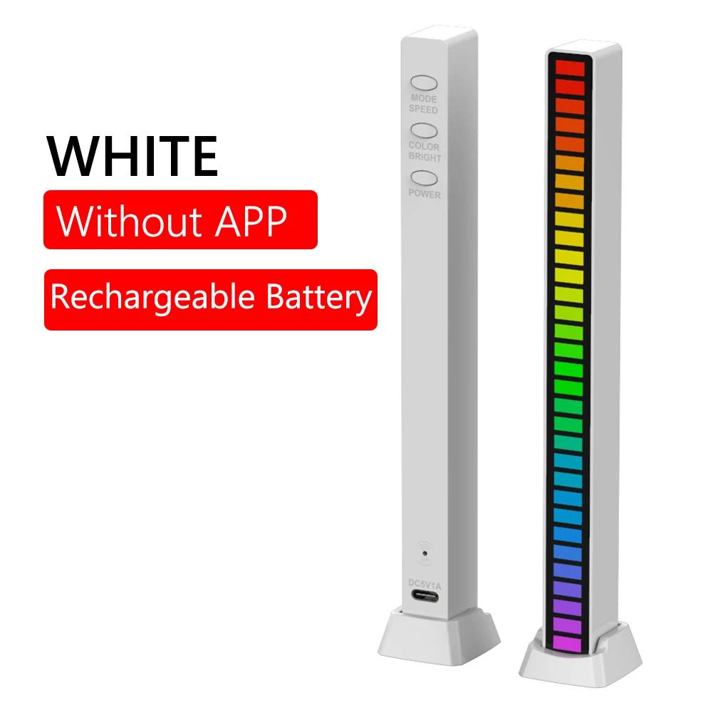 LED Strip Light RGB Music Sound Control Lights 40 LED Rechargeable App Control Music Atmosphere Rhythm Pickup Lamp Computer Car
