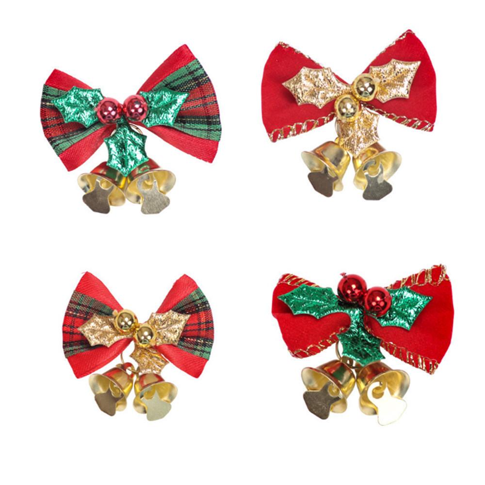 Charmant Ensemble Miniature de Cloches à Nœuds de Noël Pour Couronnes Élégantes et Décorations de Fêtes