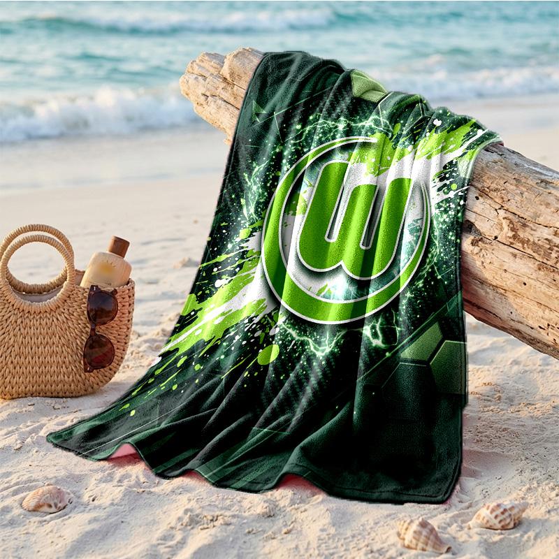 VfL Wolfsburg FC Print Microfiber Beach Towel Quick Dry Absorbent Large Towel For Beach Swimming Travel