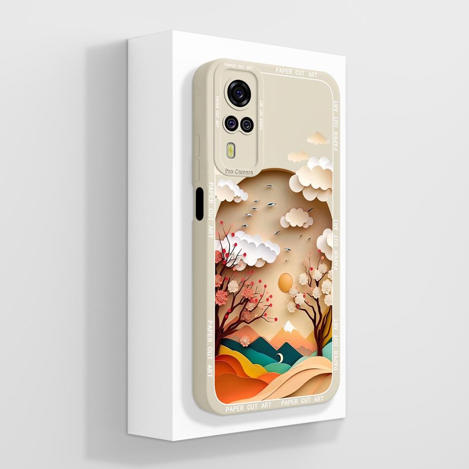 Per Vivo Y51 Y51A Y53S Y31 Y33 Custodia Squisita Cover Posteriore per Telefono Per Vivo Y 51(2020) Y 31 (2021) Cover Morbida in Silicone Liquido