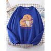 Cat Is Looking At The Cup Lovely Sweatshirt Female Fashion Fleece Hoody Crewneck Casual Hoodies Pullover Oversize
