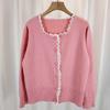 Sweet and Gentle Lace-trimmed Sweater Coat, Women's Knitted Cardigan, New Spring and Autumn Style, Small and Fashionable Loose Top
