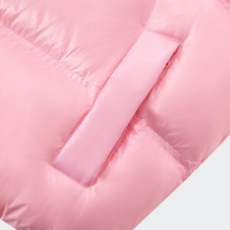 Adidas Originals Short Down Puffer Jacket Three Stripe Logo Sports Long Sleeve Bread Down Jacket Women Jacket Light-Pink JE6040