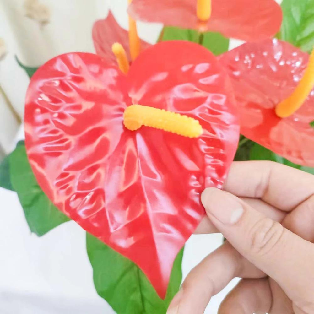 35/50CM Artificial Red Palm Plant Real Touch Fake Plants  Outdoor Indoor Decor