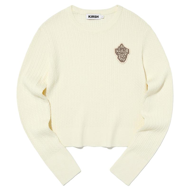 KIRSH Emblem Wappen Round Neck Knit [Ivory]