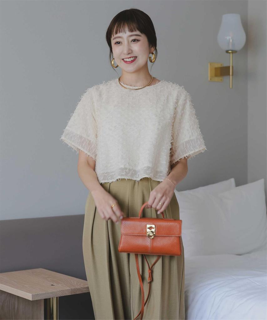 Titibait AFXP4247 Gold Button Back Jacquard Size Small Women's Top, Ivory,