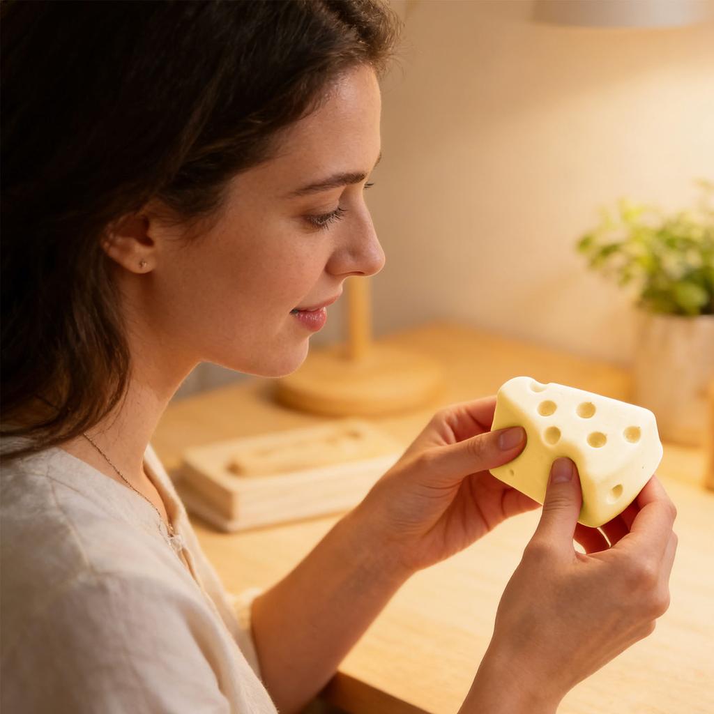 Rot Gelb Käse Spielzeug Weich Neuheit Spielzeug Zurückprallend Sensorische Hilfe Für Konzentration Sensorischer Käse Für & Erwachsene Thema Käse Skateboard