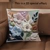 2D Floral Embroidered Pattern Decorative Cushion Covers Pattern Cushion Cover Suitable For Sofa Bedroom Car Pillow Cover