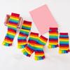 High-quality Rainbow Five Fingers Socks Cotton Breathable Striped Cotton Socks Anti Friction Comfortable Women Toe Socks Women