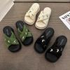 2025 New Summer Thick-soled Heightening Slippers Women Wear Butterfly Metal Buckle Fashion Explosion One-word Sandals Non-slip