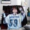 1PC Billie Eilish Print Flannel Blanket, High quality All Seasons, Home Decor, Warmth and Comfort, Perfect for Christmas Gifts