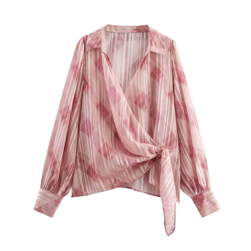 

Kaslead New Arrival Women s Fashion Style Fashion Metallic Color Knotted Shirt 2460146 Image color L