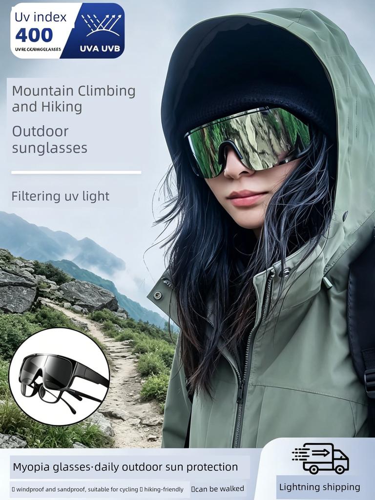 Cycling Goggles, Mountaineering Outdoor Goggles, Can Be Worn over Prescription Glasses, Anti-Glare Sunglasses, Anti-Uv Climbing Polarized Sunglasses