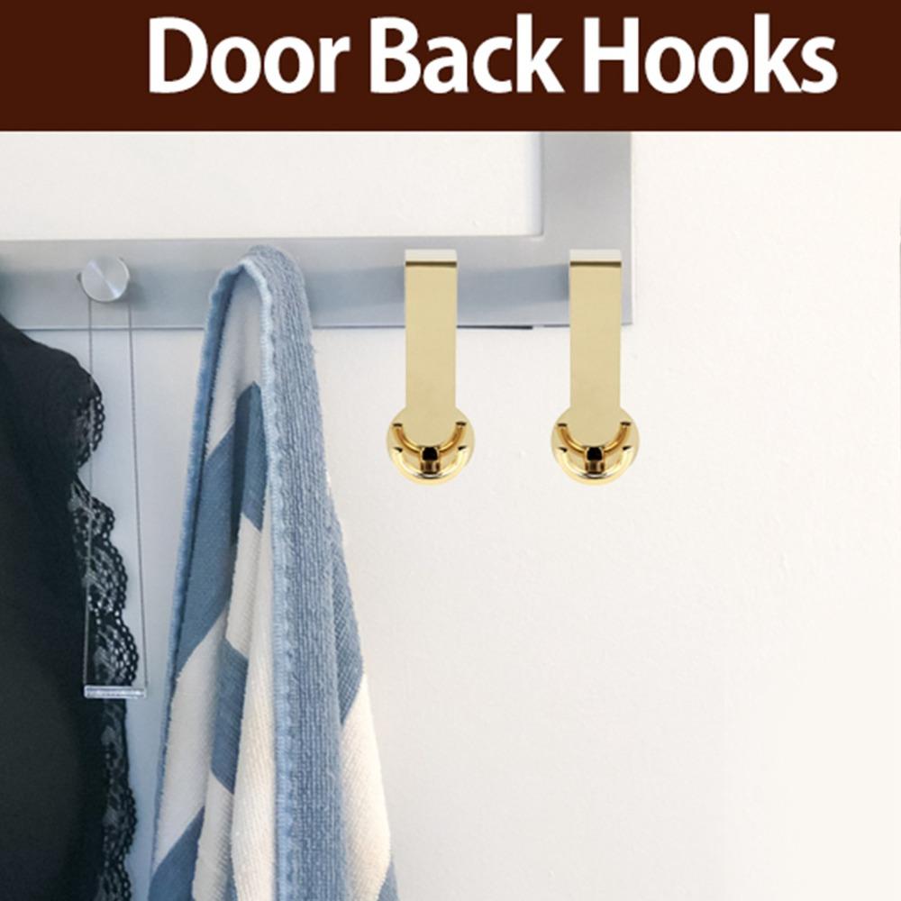 2pcs Gold/Black Door Hanger Fits 1.18in Thick Drawer Hook Heavy Duty Rack  For Clothes Bag Organizer