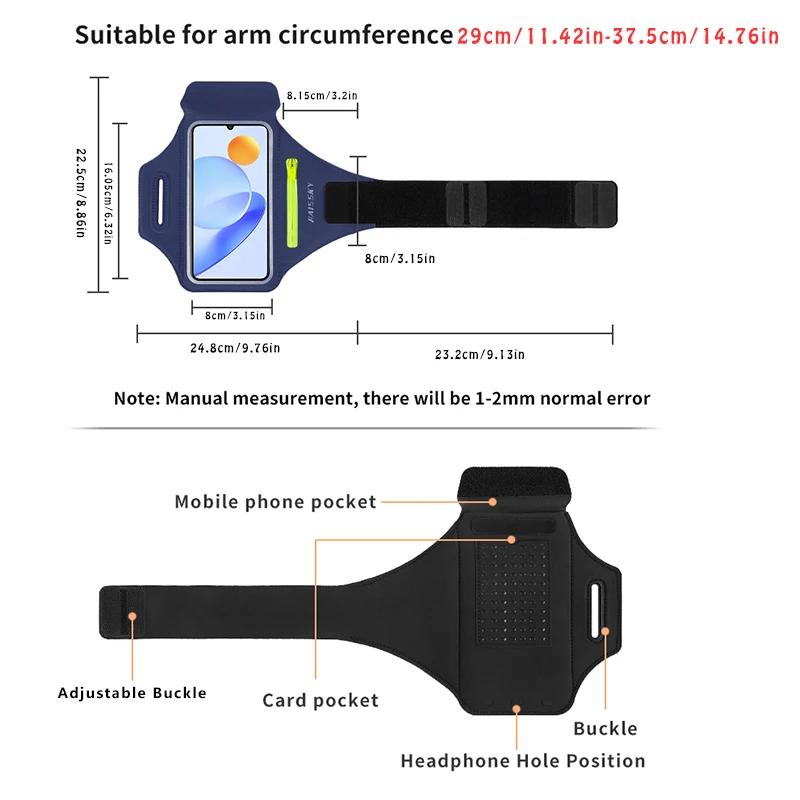 HAISSKY Ritszak Hardlopen Sport Armband Voor iPhone 17 16 15 Pro Max 14 Plus 13 Mannen Vrouwen Outdoor Touchscreen Riem Armtassen