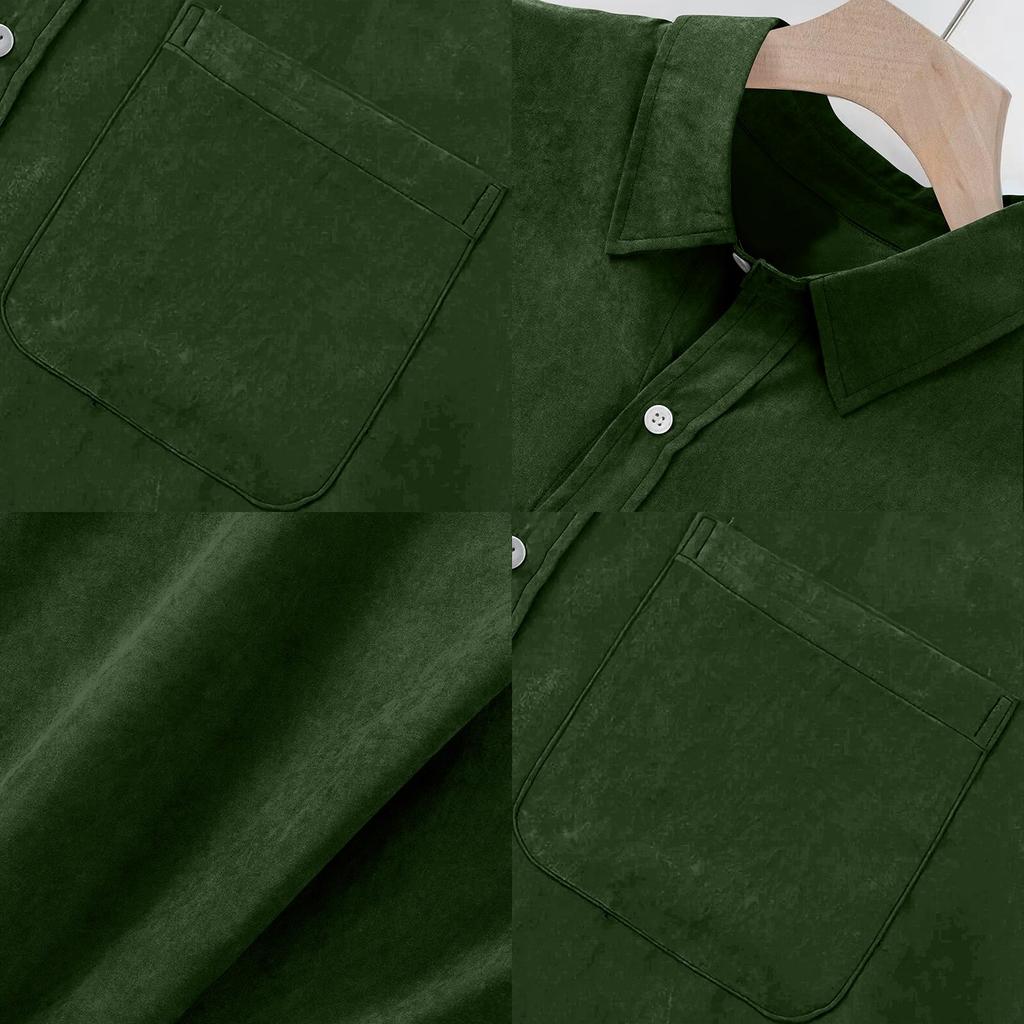Men's Collared Shirt Pocket Casual Short-sleeved Shirt Versatile T-shirt