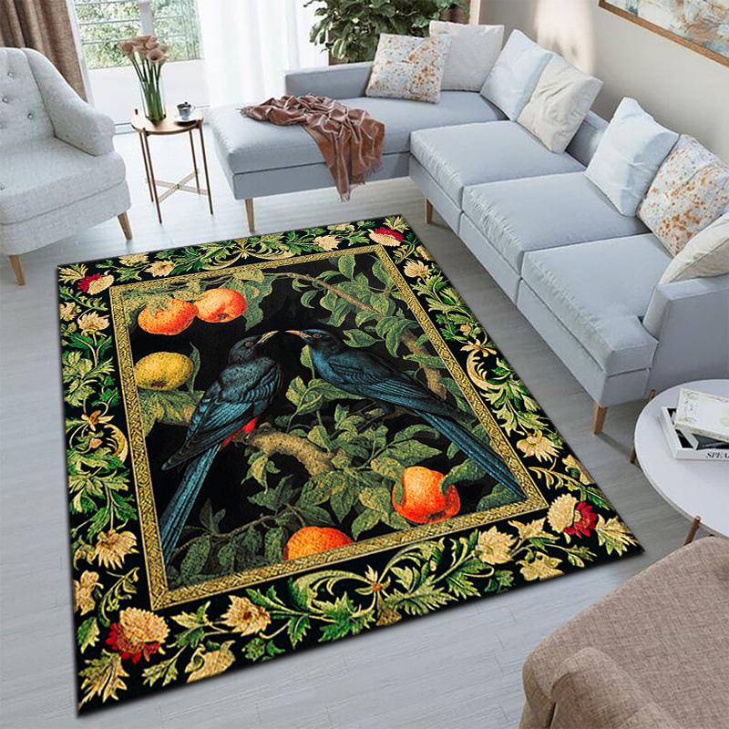 Black Cat Floral Garden Carpet Is Suitable For Living Room And Bedroom Doormats Office Balcony Decorative Carpet A11