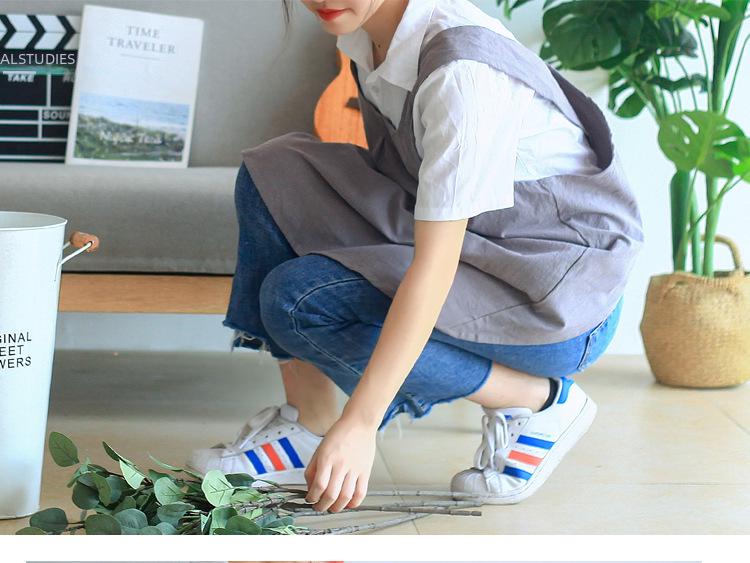 Küchenschürze für Damen im koreanischen Stil, Retro, pastoral, mit Doppelträgern