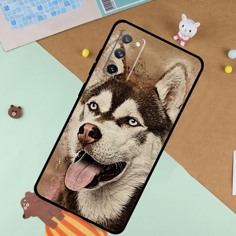 Siberian Husky Sled Dog Soft Case For Samsung Galaxy S24 Ultra S9 S10 S20 S22 S23 Plus S21 FE S25 Ultra Funda Cover