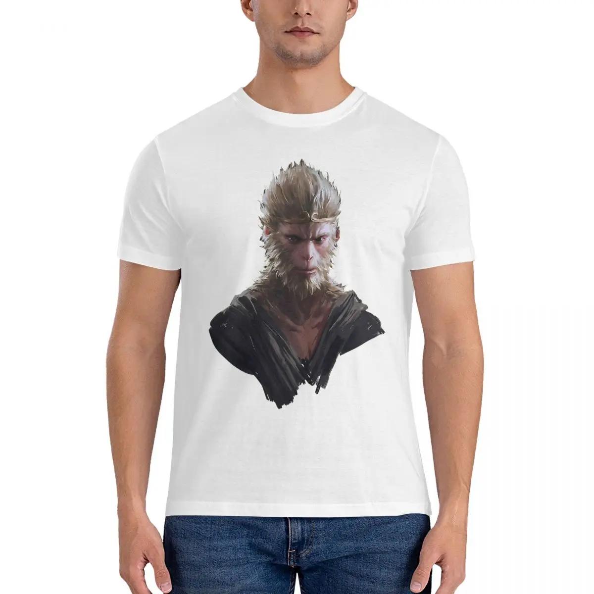 

Футболка Global Popular Games для мужчин, 100% хлопок, потрясающие футболки с круглым воротом, черные, миф: Футболка Wukong с коротким рукавом XXXXXL белый