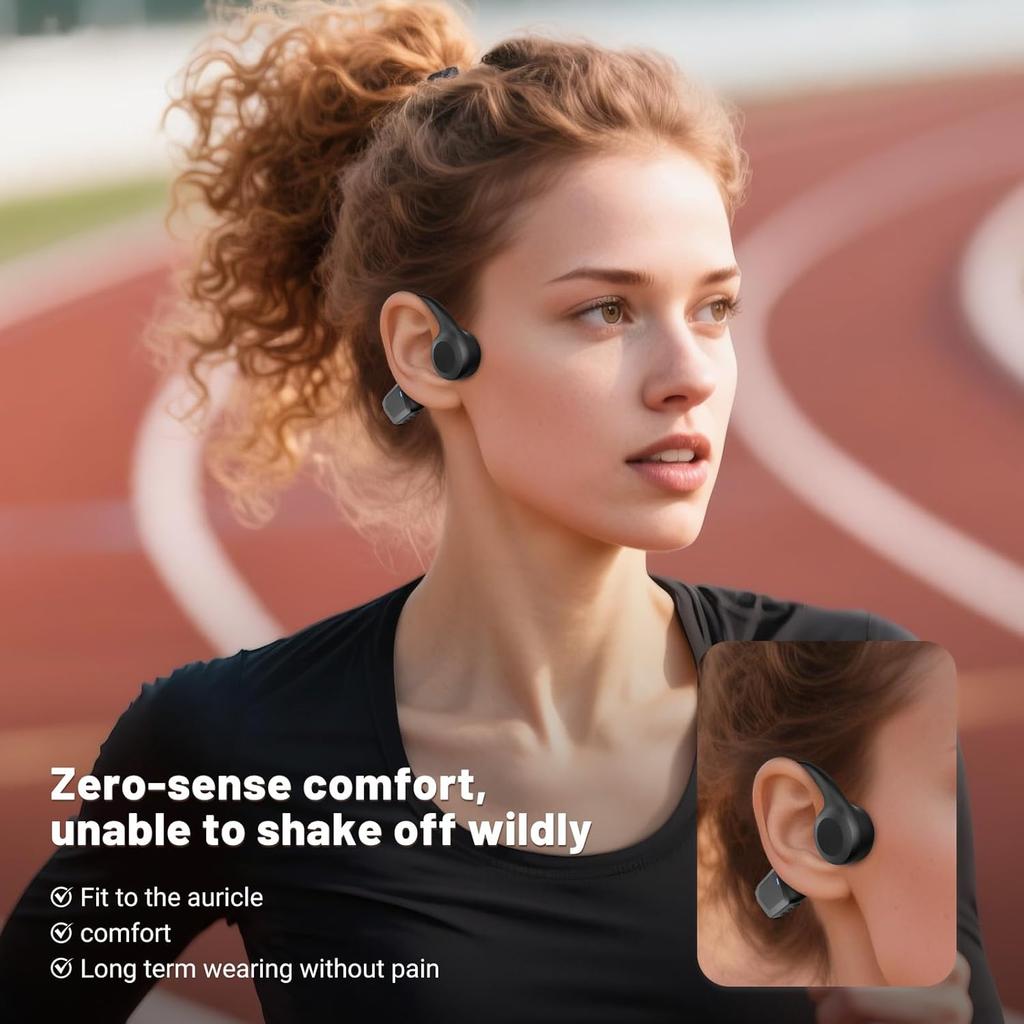 2025 New Bluetooth 6.0 Bone Conduction Headphones, Open-Ear Design, Sweatproof & Waterproof, HD Stereo Sound, 10Hrs Playtime, Lightweight for