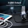 QGEEM QC 3.0 3 USB Car Charger Quick Charge 3.0 3-Ports Fast Charger for Car Phone Charging Adapter for iPhone Xiaomi Mi 9 Redm