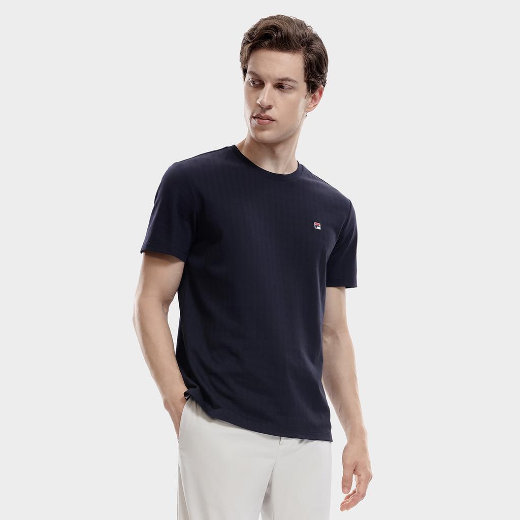 Fila Simple Logo Business Casual Round Neck Short Sleeve T-Shirt Men T-Shirt Legendary-Blue F11M331113F-NV