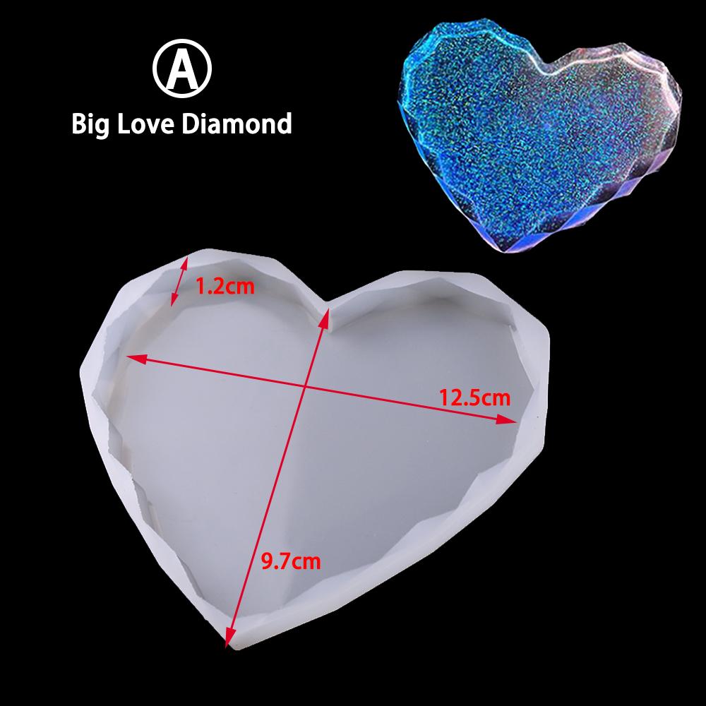 For Better Life Transparent Diy Crystal Soft Silicone Mold Love Diamond Hexagon Octagonal Mirror Coaster Display Decorations