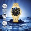 Watch Men Stainless Steel Calendar Gold 3ATM Water Resistant Luminous Analog Display Simple Fashion Quartz Watch Men Fashion Accessory - Birthday