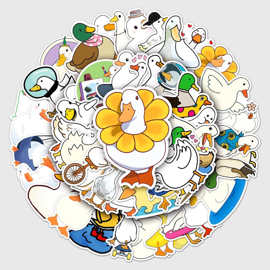 50 Duck Graffiti Cartoon Animal Stickers - Waterproof DIY Decor for Kids: Phone Cases, Suitcases
