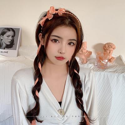 Headband With Lace Silk Scarf Cute Bow Headband For Girl Korean Hair Accessories For Women