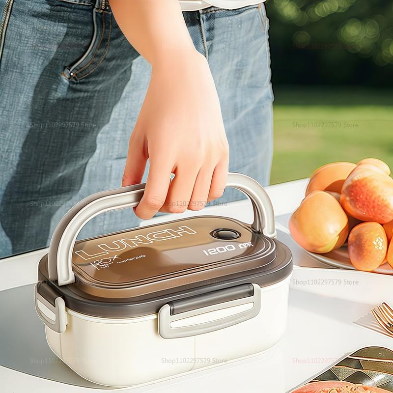 Portable Double Layer Leakproof Bento Lunch Box with Cutlery Microwave Safe Kids Food Storage Container  Kitchen Accessory