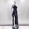 Floral Party Evening Dress with Ruffled Slit