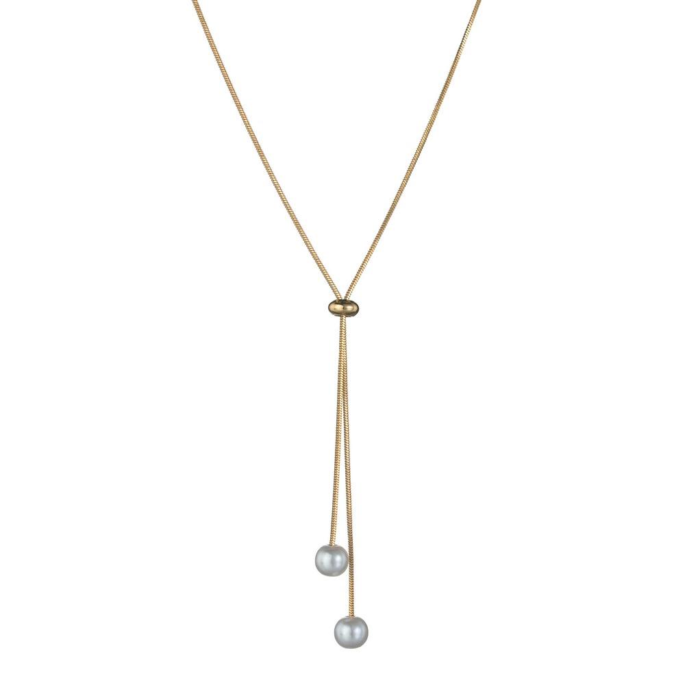 Wind Pearl Pendant Alloy Y Adjustable Necklace Suitable For Ladies Girls Commuter Vacation Party Party
