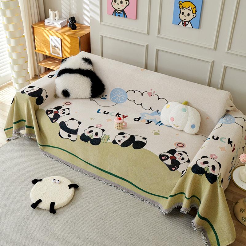 Cartoon Chenille Full Coverage Sofa Cover Universal Season Couch Protector Slipcover