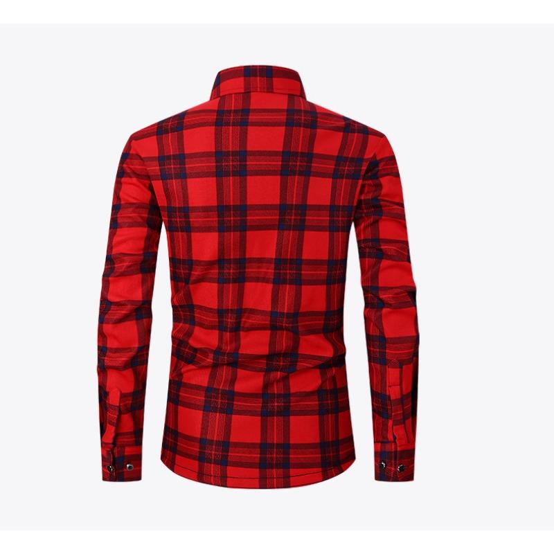 Camisa de Cuadros Casual para Hombre Otoño Invierno con Forro Polar Camisa Cálida Gruesa de Manga Larga Camisa Polar