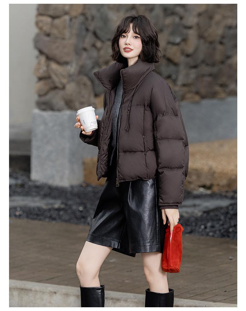 Down jacket women's new winter thickened short stand-up collar loose versatile bread jacket