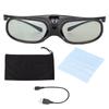 3D Glasses 1080P LCD Eyeglass Wide Angle 178 Degrees  Rechargeable Battery 3D Shutter GlassesBlack