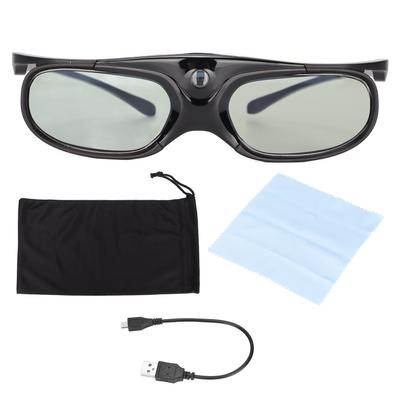 3D-Brille 1080P LCD-Brille Weitwinkel 178 Grad Wiederaufladbarer Akku 3D-Shutterbrille Schwarz