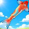 Koi Fish Triangular Kite With Glass Fiber Frame For Travel And Celebration Events