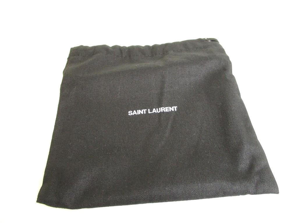 Portafoglio compatto bifold in pelle nera Saint Laurent Paris YSL autentico #9784 ricondizionato