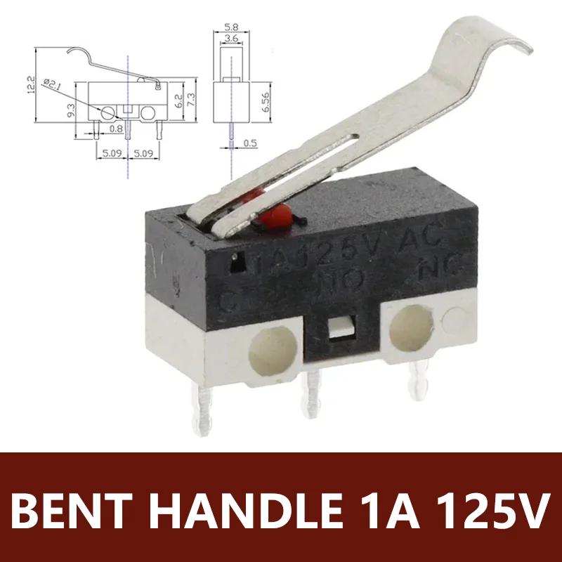 20PCS 3 Pins Mini Micro Limit Switch C NO NC PCB Terminals SPDT Roller Arc Lever Snap Action Push Micro Mouse Switches 1A 125V
